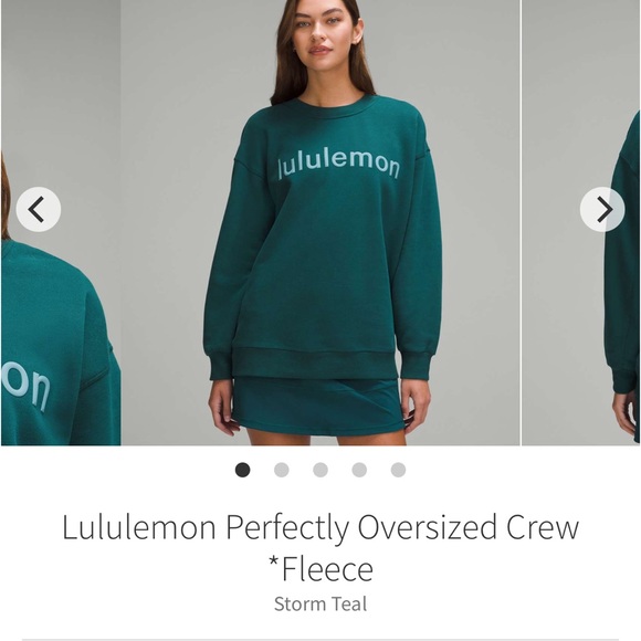 Lululemon Perfectly Oversized Crew STORM TEAL Sz 6 - Picture 2 of 11